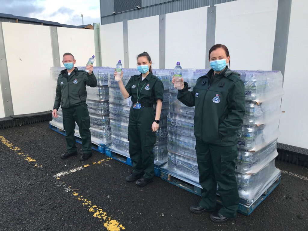 Bowler Beverage Team serve water from the Ochil Hills - supporting people and planet.